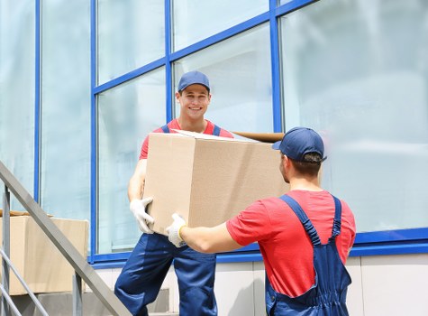 Packed boxes and furniture prepared for removals near me in To
